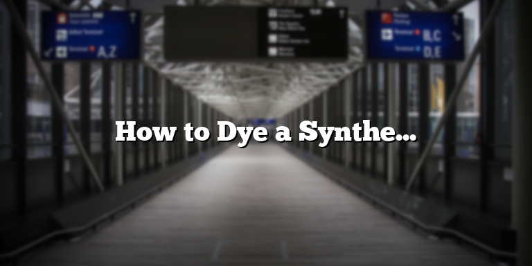 How to Dye a Synthetic Wig