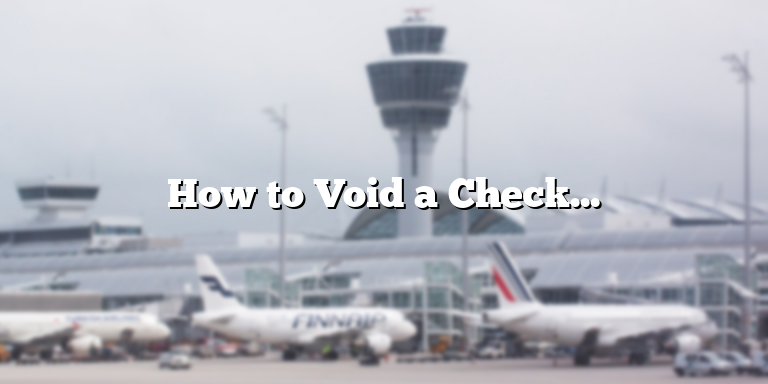 How to Void a Check in Quickbooks